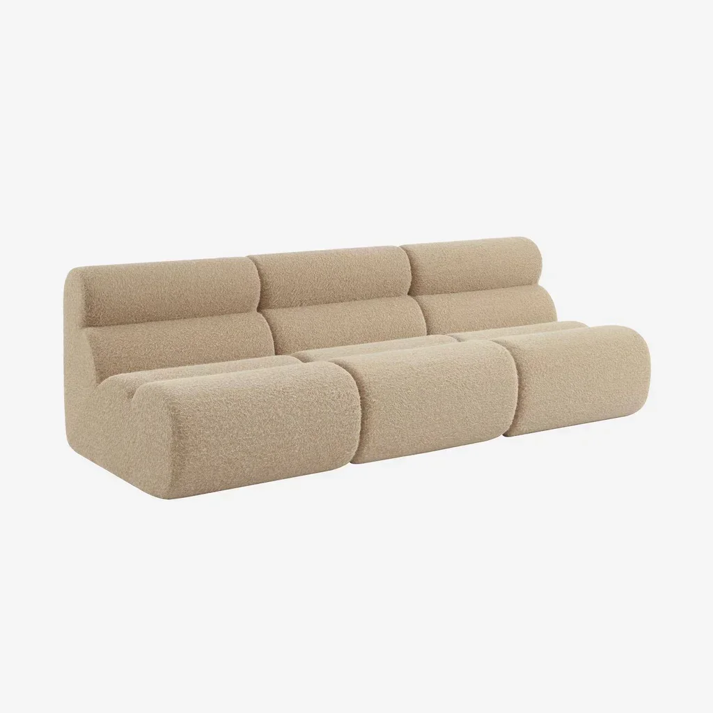 Chauffeuse 1 place aspect alpaca - Lot de 3