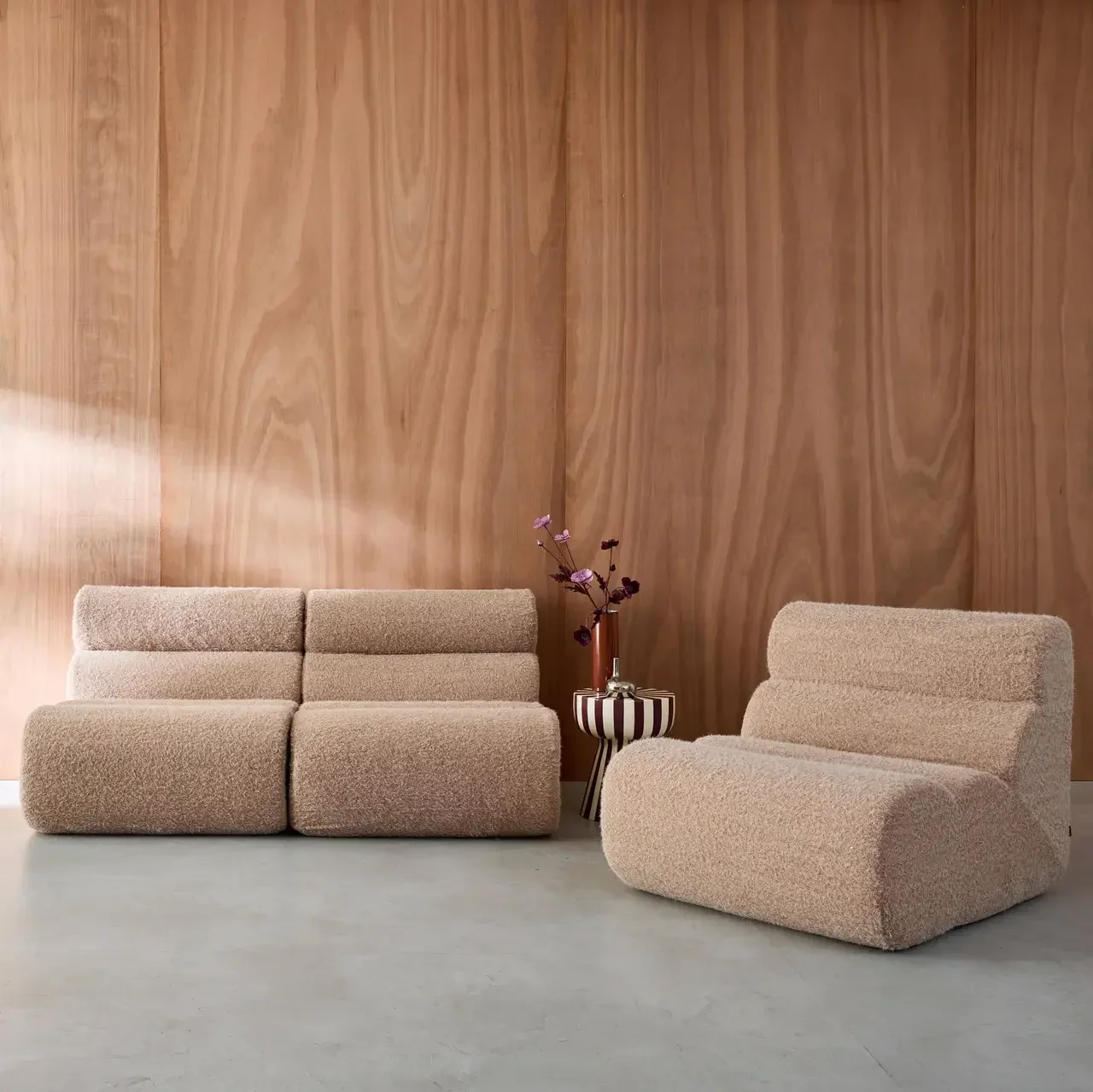 Chauffeuse 1 place aspect alpaca - Lot de 3