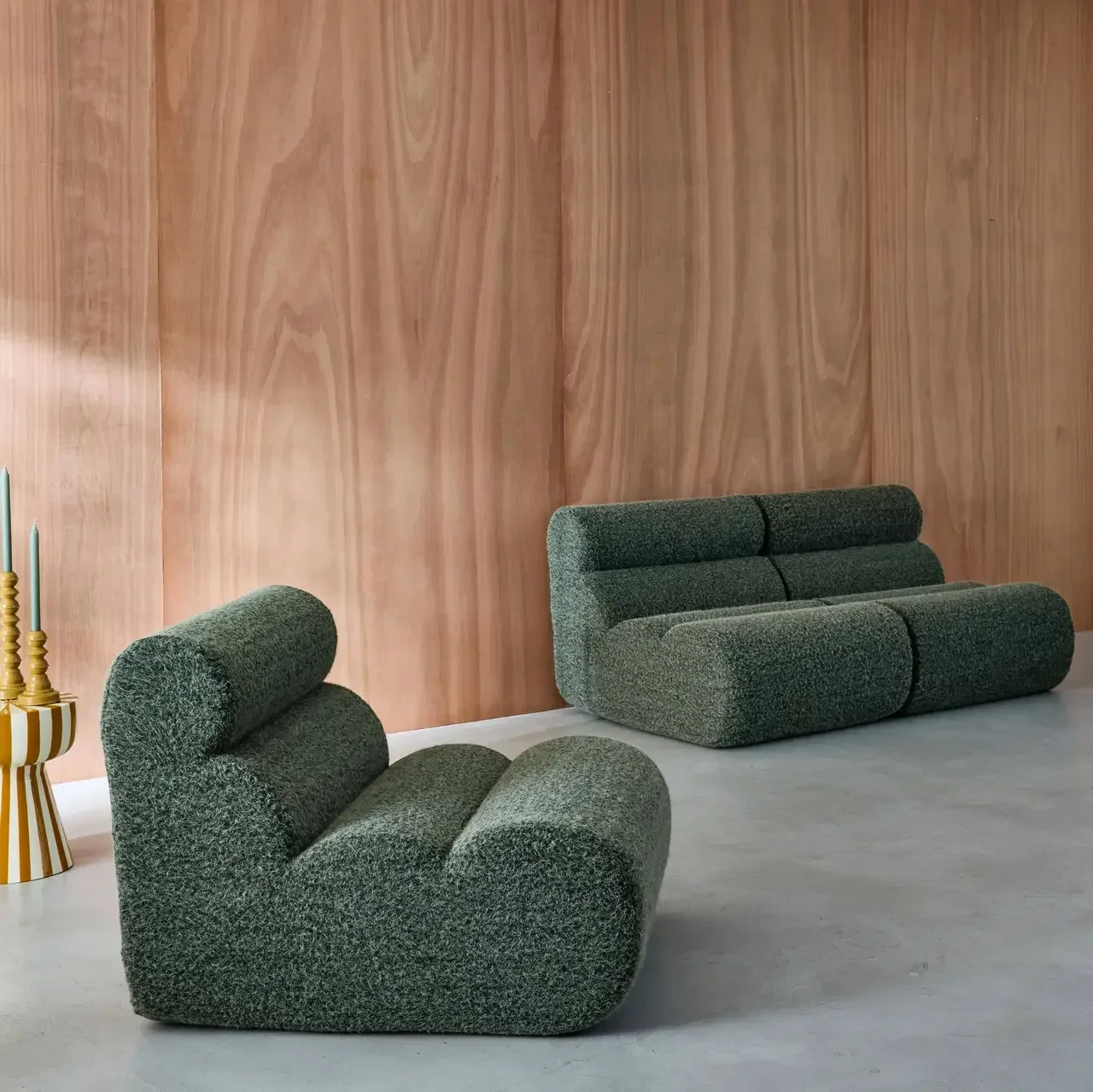 Chauffeuse 1 place aspect alpaca - Lot de 3 fauteuils confortables