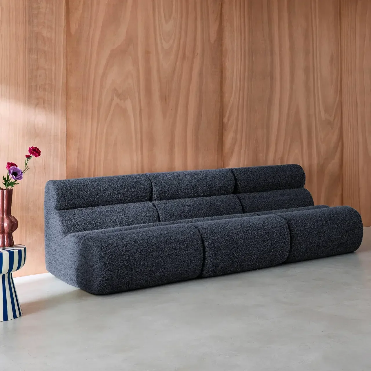 Chauffeuse 1 place aspect alpaca - Lot de 3 fauteuils moelleux Nova