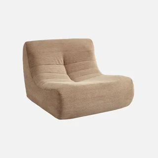 Samt-Cord-Sessel mit Fußhocker - Komfort und Stil Set