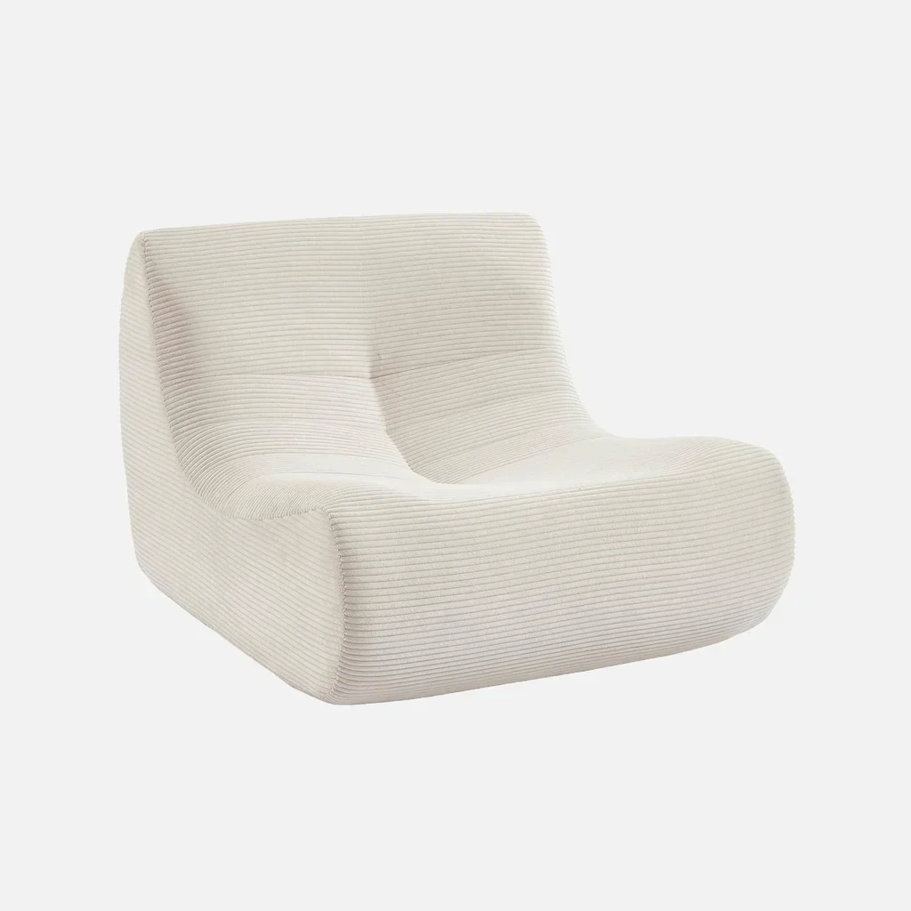Samt-Cord-Sessel 1-Sitzer mit Fußhocker Sokol