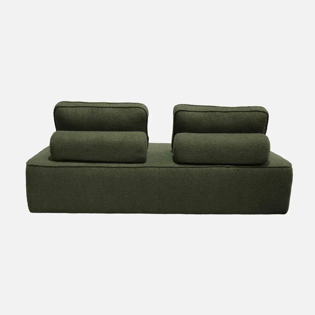Chauffeuse 2 places Bao bouclette crème vintage salon confort modulable