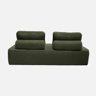 Chauffeuse 2 places Bao bouclette crème vintage salon confort modulable