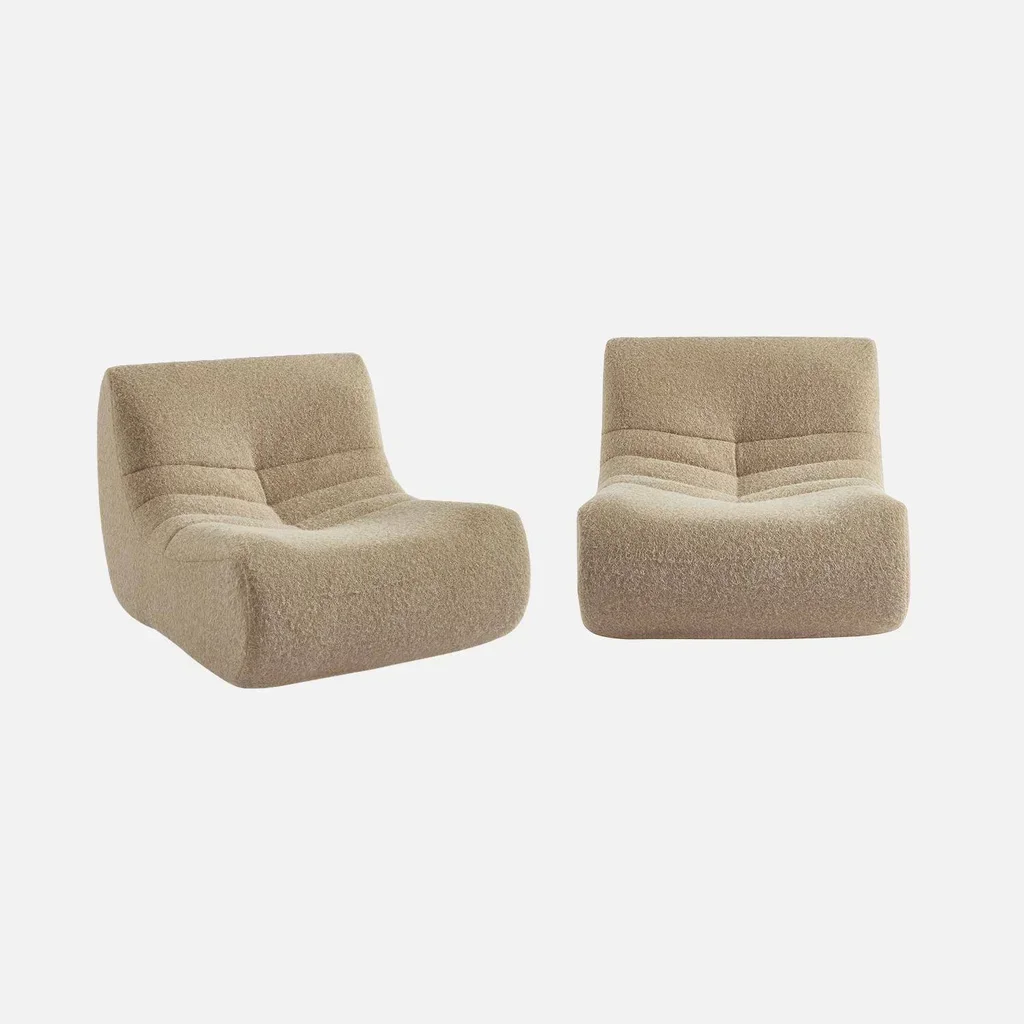 Sofá de 2 plazas efecto lana de alpaca suave y cómodo