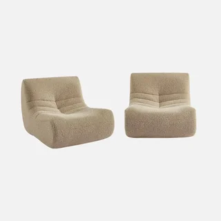 Sofá de 2 plazas efecto lana de alpaca suave y cómodo