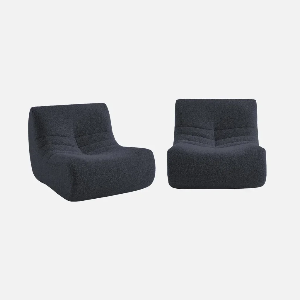 Sofá de 2 plazas de tela con efecto lana de alpaca suave y cómodo