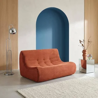 Chauffeuse 2 places velours côtelé Sokol - canapé compact et moelleux pour salon ou chambre