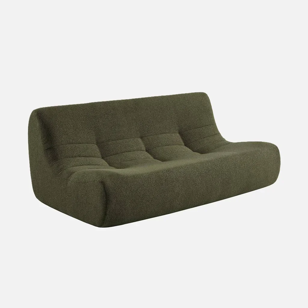 Chauffeuse 3 places bouclette texturée cosy Sokol sans montage
