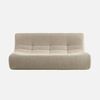 Chauffeuse 3 places Sokol effet bouclette texturée beige confortable