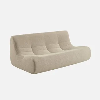 Chauffeuse 3 places Sokol effet bouclette texturée beige confortable