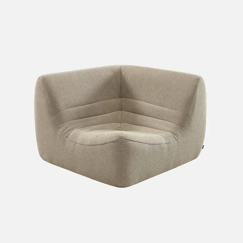 Eck-Sessel Sokol strukturierte Bouclé-Stoff 1-Sitzer beige