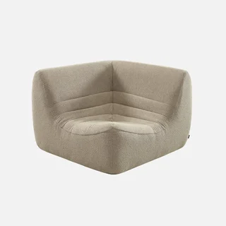 Eck-Sessel Sokol strukturierte Bouclé-Stoff 1-Sitzer beige