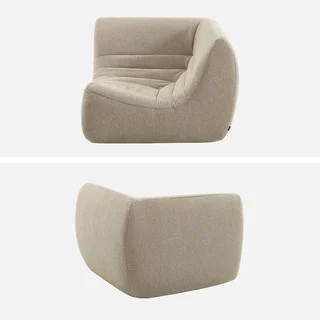 Eck-Sessel Sokol strukturierte Bouclé-Stoff 1-Sitzer beige