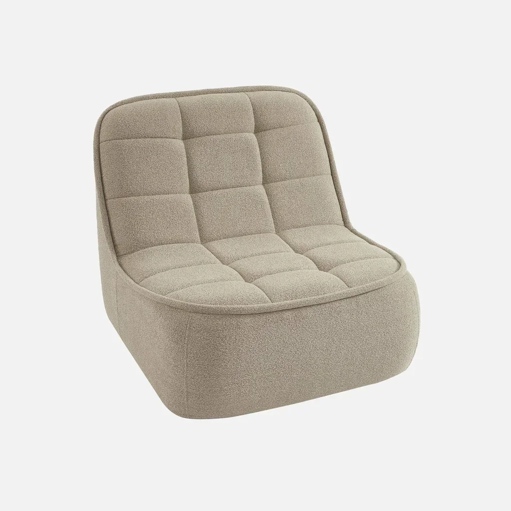 Chauffeuse Boni bouclette texturée monoplace confortable