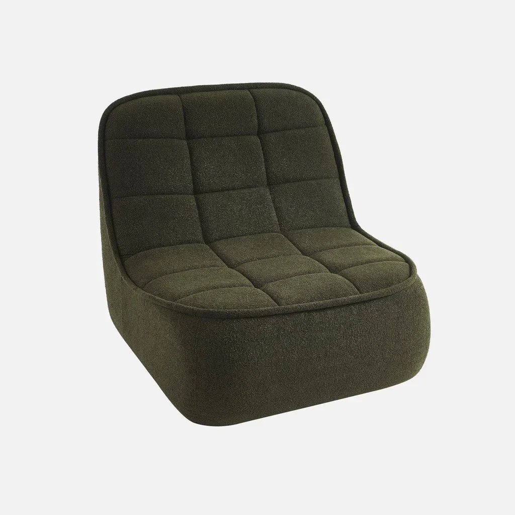 Chauffeuse Boni bouclette texturée beige monoplace salon cosy