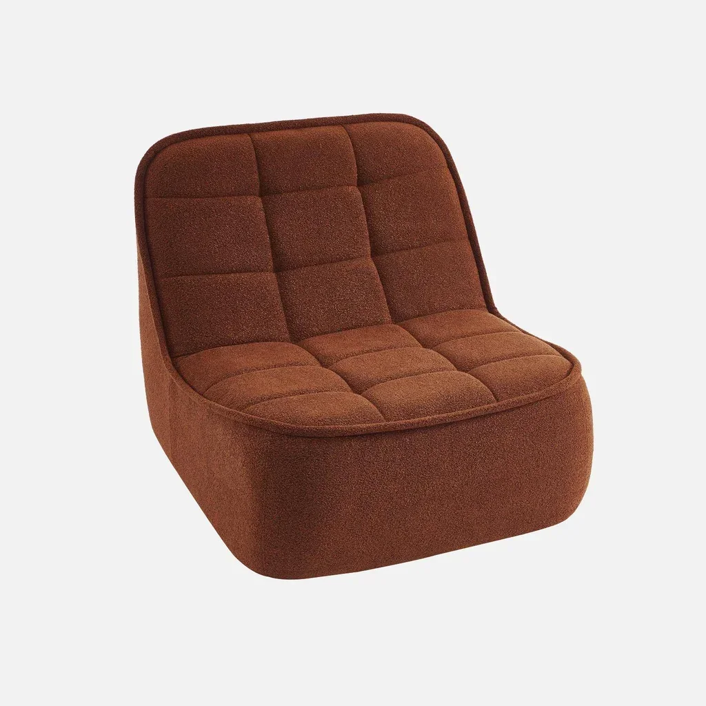 Chauffeuse Boni en bouclette texturée beige monoplace design cosy
