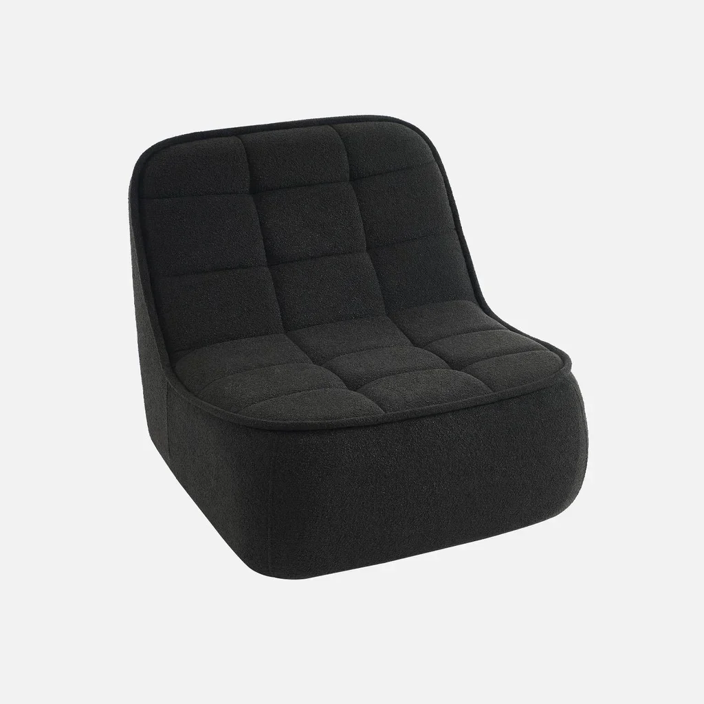 Chauffeuse Boni en bouclette texturée beige monoplace design