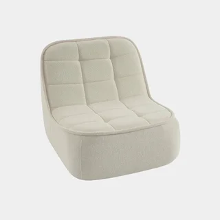 Chauffeuse Boni en bouclette texturée monoplace beige confortable