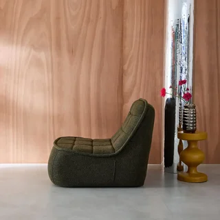 Chauffeuse Boni bouclette texturée beige monoplace salon cosy