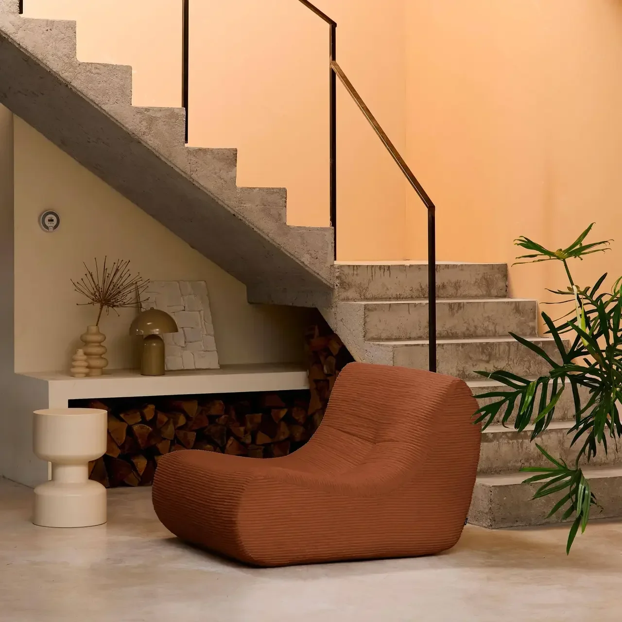 Chauffeuse velours côtelé 1 place Sokol - Fauteuil cosy et moelleux