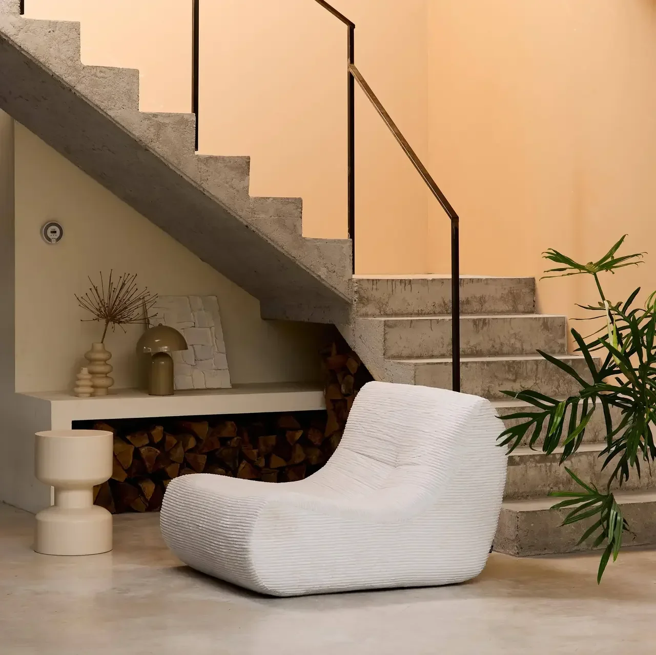 Chauffeuse velours côtelé 1 place Sokol - Fauteuil cosy moelleux
