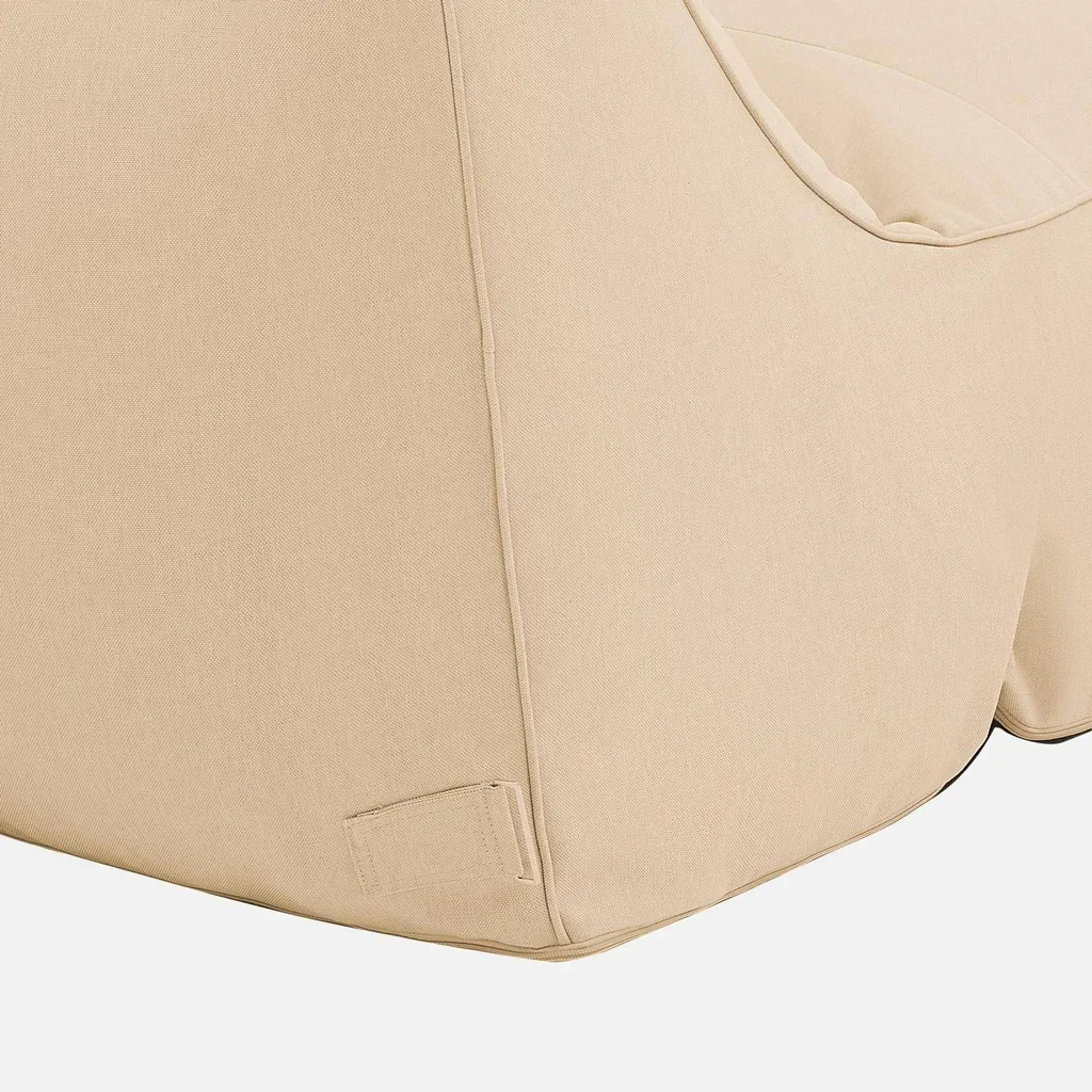Chauffeuse de jardin beige en oléfine confortable terrasse
