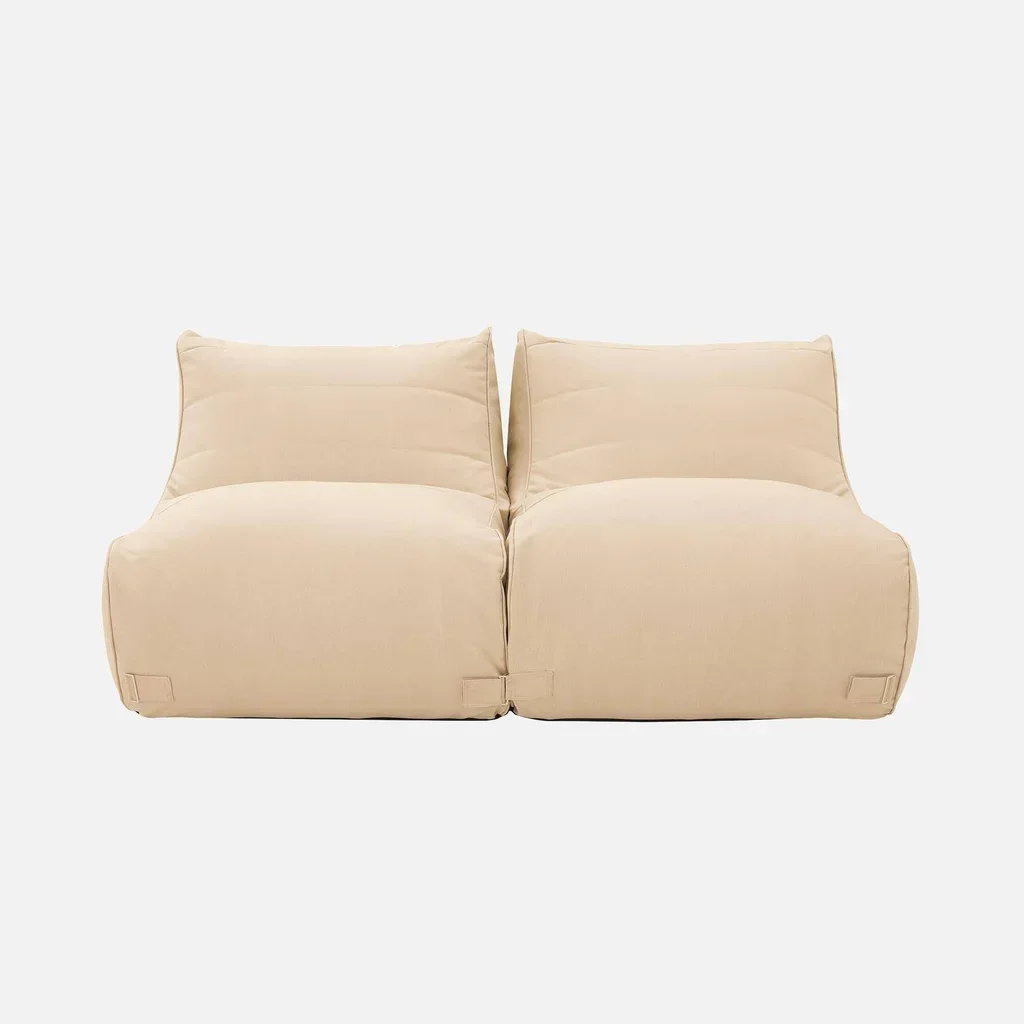 Chauffeuse jardin oléfine beige lot 2 fauteuils bas extérieur modulables