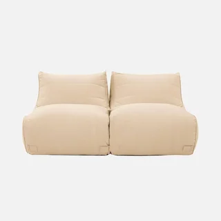Chauffeuse jardin oléfine beige lot 2 fauteuils bas extérieur modulables