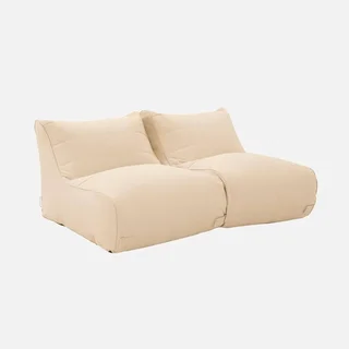 Chauffeuse jardin oléfine beige lot 2 fauteuils bas extérieur modulables