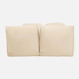Chauffeuse jardin repose-pieds oléfine beige - Lot 2 pièces