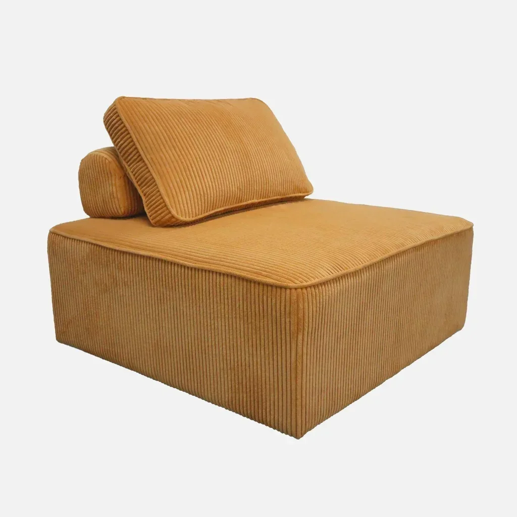Vintage Green Corduroy Modular Armchair Lao