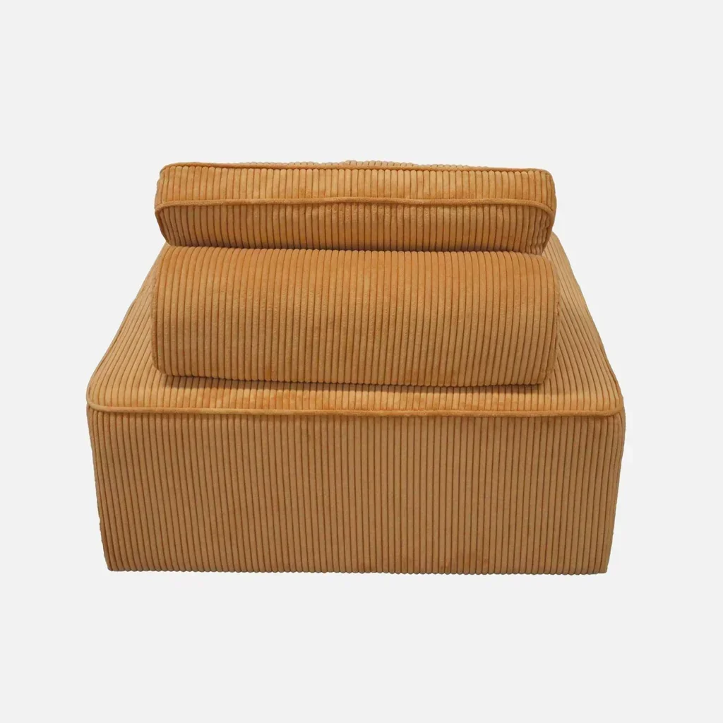 Vintage Green Corduroy Modular Armchair Lao