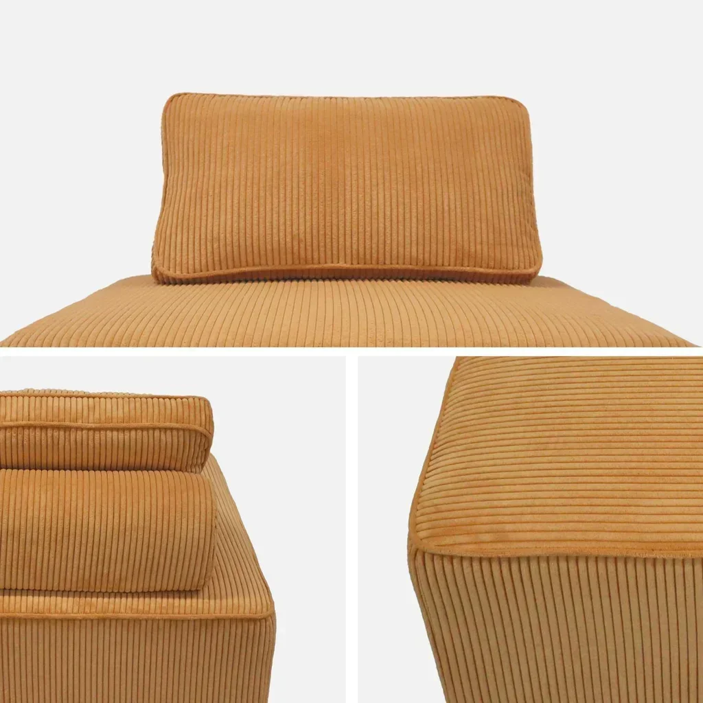 Vintage Green Corduroy Modular Armchair Lao
