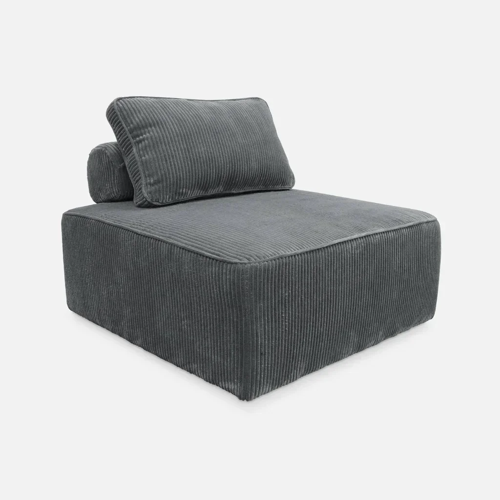 Vintage Green Corduroy Modular Lounge Chair 90x90cm