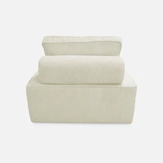 Sillón ajustable de terciopelo pana Lao verde - Butaca vintage
