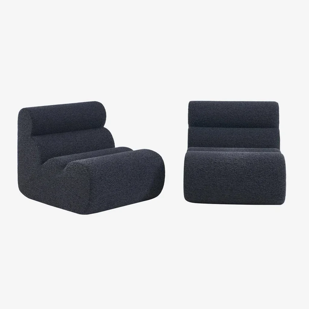 Chauffeuse tissu alpaga monoplace lot de 2 Nova confort