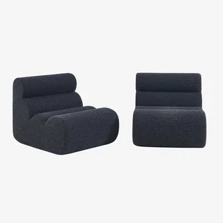 Chauffeuse tissu alpaga monoplace lot de 2 Nova confort