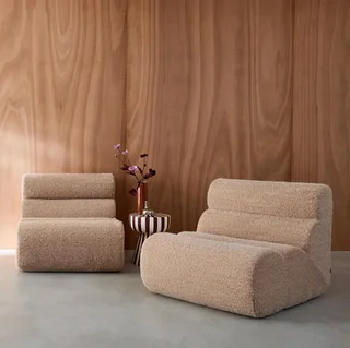 Chauffeuse tissu effet alpaga monoplace lot de 2 - confort douillet