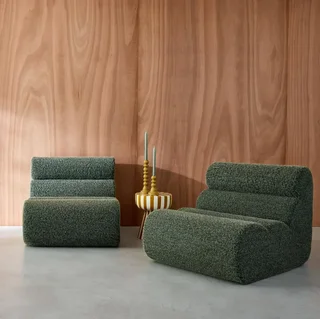 Lot de 2 chauffeuses tissu effet alpaga confortables - Nova