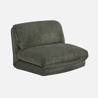 Chauffeuse transformable velours côtelé 1 place convertible lit d'appoint