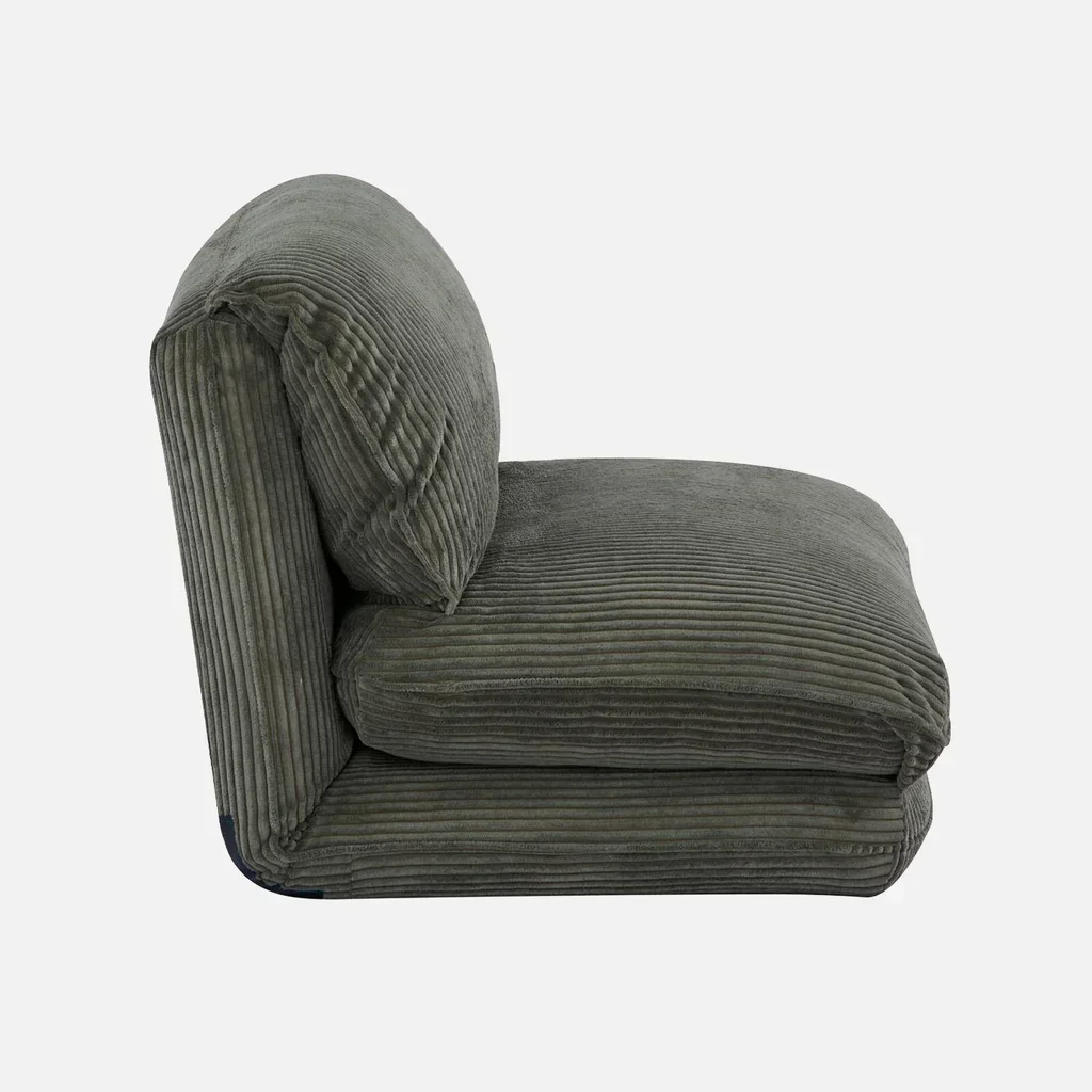 Chauffeuse transformable velours côtelé 1 place convertible lit d'appoint