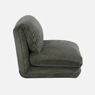 Chauffeuse transformable velours côtelé 1 place convertible lit d'appoint