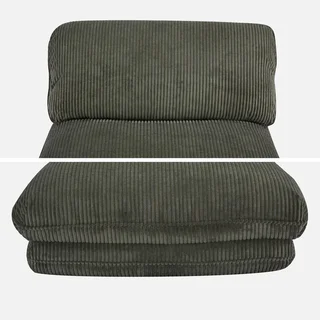 Chauffeuse transformable velours côtelé 1 place convertible lit d'appoint