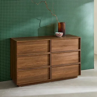 Chiffonnier effet bois 6 tiroirs Kuba - Rangement chambre