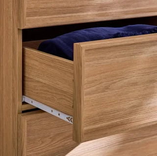 Commode Kuba 6 tiroirs effet bois naturel chambre salon