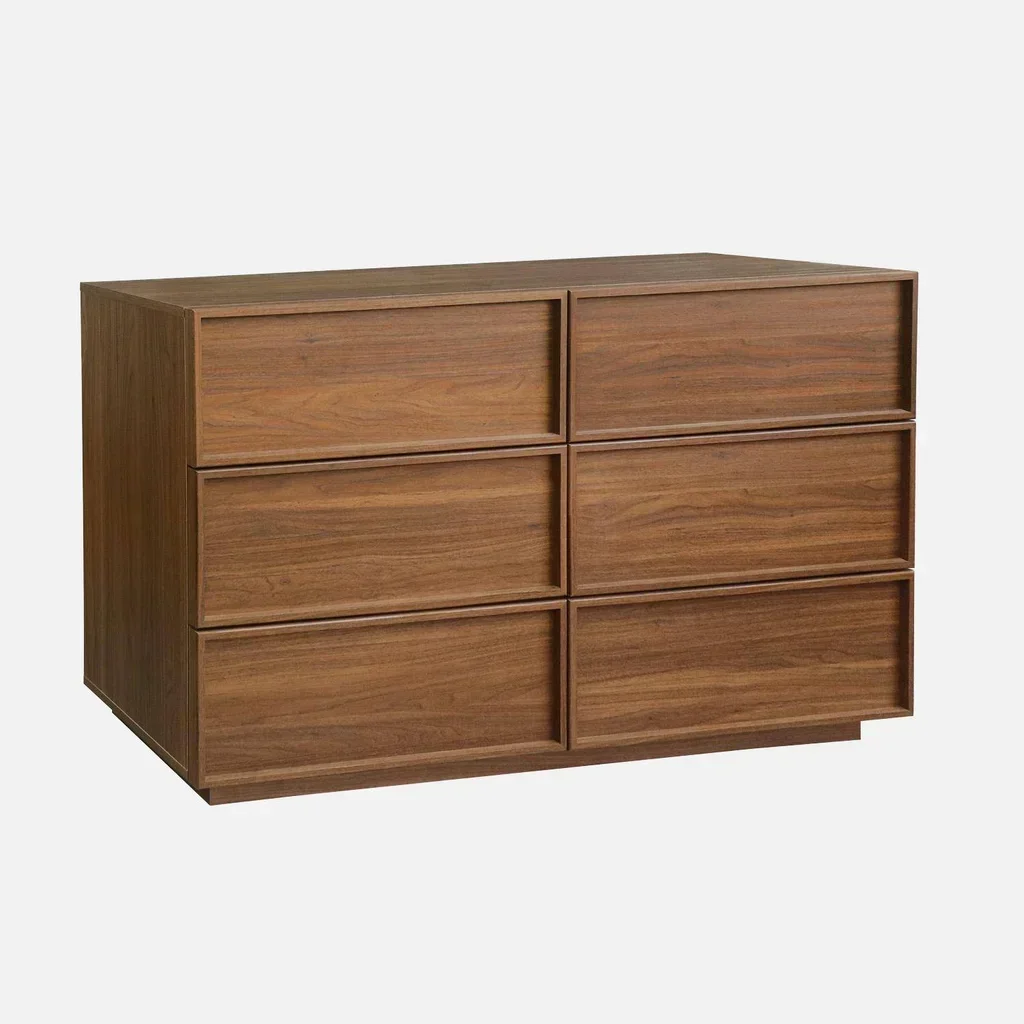 Chiffonnier effet bois 6 tiroirs Kuba - Rangement chambre