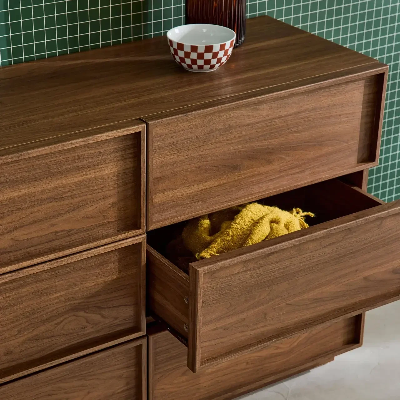 Chiffonnier effet bois 6 tiroirs Kuba - Rangement chambre