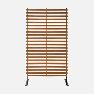 Biombo madeira acácia 100 cm interior exterior ripas inclinadas