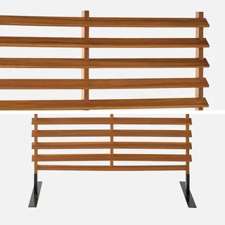 Biombo madeira acácia 100 cm interior exterior ripas inclinadas